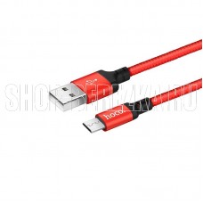 HOCO (6957531062912) X14 USB (m)-microUSB (m) 2.0м - красный/черный