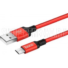 HOCO (6957531062912) X14 USB (m)-microUSB (m) 2.0м - красный/черный