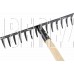 СИБРТЕХ Грабли стальные, 360х1300 мм, 14 прямых зубьев, деревянный черенок 61742