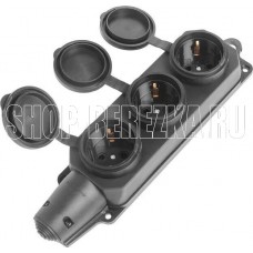 SMARTBUY (SBE-16-3-00-R) розетка, прямая 3-местная