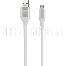 SMARTBUY (iK-3112ERG white) TYPE C кабель в рез.оплет. GEAR, 1м. мет.након.,