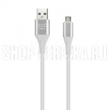 SMARTBUY (iK-3112ERG white) TYPE C кабель в рез.оплет. GEAR, 1м. мет.након.,