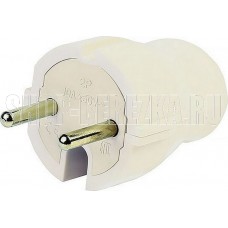 SMARTBUY (SBE-10-P04-w) Вилка прямая без заземления белая 10А 250В