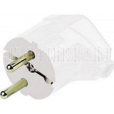 SMARTBUY (SBE-16-P02-w) Вилка угловая с заземлением белая 16А 250В