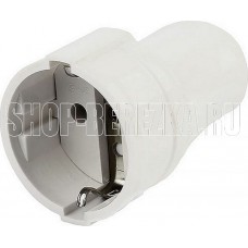SMARTBUY (SBE-16-S01-wz) Штепсельное гнездо с заземлением белое 16А 250В