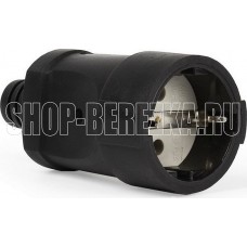 SMARTBUY (SBE-16-S03-bz) Штепсельное гнездо с заземлением черное ПВХ 16A 250B