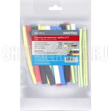 SMARTBUY (SBE-HST-6) термоусаживаемая трубка 6/3 набор (набор 7 цветов по 3 шт, 10 см)