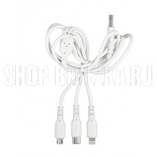 СТАРТ (17507) CLASSIC CABLE 02 - Micro-USB, Type-C, Lightning , 1 m, белый