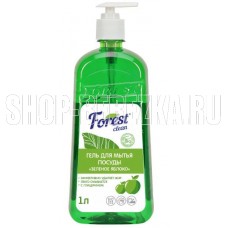 FOREST CLEAN Гель для мытья посуды Зеленое яблоко 1 л