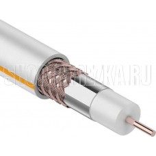 REXANT (01-2401-6) Кабель коаксиальный SAT 50 M, CU/AL/CU, 64%, 75 Ом, белый, бухта 100 м