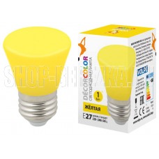 VOLPE (UL-00005641) LED-D45-1W/YELLOW/E27/FR/С BELL