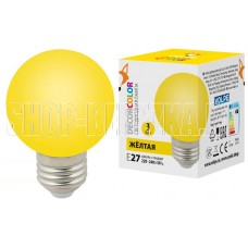 VOLPE LED-G60-3W/YELLOW/E27/FR/С