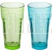 MALLONY Стакан стеклянный, 355 мл (цвета в ассортименте: бирюзовый/зелёный) (007278)