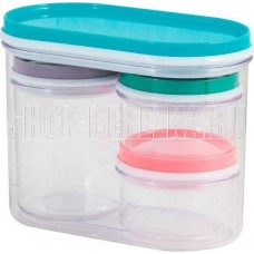 РЫЖИЙ КОТ Универсальный набор банок для хранения SB-1 (4шт, пластик) (003052)