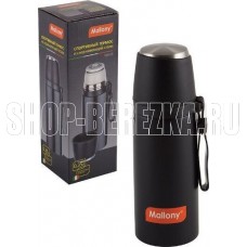 MALLONY Термос с чашкой и силиконовым ремешком NERO, 0,35 л (005241)