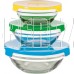 MALLONY Набор из 3 стеклянных мисок с крышками INSALATO (360/510/920мл) (007178)
