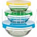 MALLONY Набор из 3 стеклянных мисок с крышками INSALATO (360/510/920мл) (007178)
