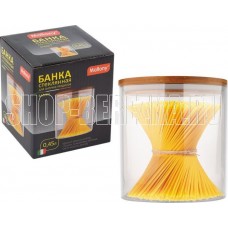 MALLONY Стеклянная банка для сыпучих продуктов с крышкой BAMBU, объем: 0,45 л (004451)