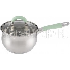 MALLONY Ковш MENTOLO, 1,9 л, из нержавеющей стали с крышкой, ручки с силиконом (103575)