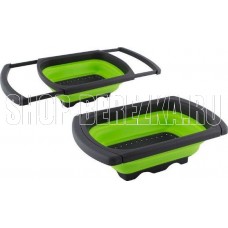 MALLONY Дуршлаг на раковину FRUTTI 60 (38,5) * 25*12 см (складной, выдвижн. ручки) (007352)