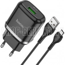 HOCO (6931474729361) N3 1USB 3.0A QC3.0 MICRO USB 1м черный