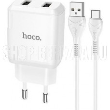 HOCO (6931474740595) N7 2USB 2.1A MICRO USB 1м белый