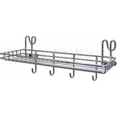 MULTIDOM Полка для специй с 4 крючками навесная на рейлинг 25x9,5x10 см AN52-136