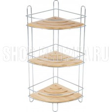РЫЖИЙ КОТ Полка трехъярусная BAMBOO-05 (угловая), 19,5*19,5*48,5 см (101247)
