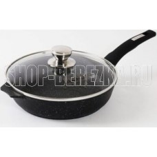 МЕЧТА С22802 Гранит black 22см с несъемной ручкой и стекл. крышкой