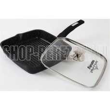 МЕЧТА С64802 Гранит black 24*24см с несъемной ручкой и стекл. крышкой