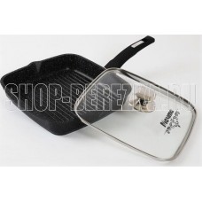 МЕЧТА С68802 Гранит black 28*28см с несъемной ручкой и стекл. Крышкой