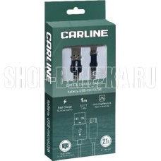 CARLINE CAB03121 USB-microUSB 2.1А 1 метр тканевая оплетка