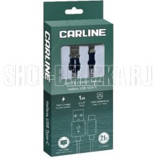 CARLINE CAB01121 USB-Type C 2.1А 1 метр тканевая оплетка
