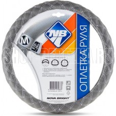 NOVA BRIGHT (M) экокожа, серая с прострочкой ромбиками 47364
