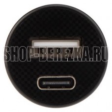 REXANT (18-2228) Автозарядка в прикуриватель REXANT АЗУ USB-A+USB-C, 2.4 A черная