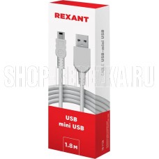REXANT (18-1134) Кабель USB-mini USB/PVC/white/1,8m/REXANT