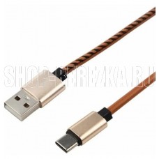 REXANT (18-1897) Кабель USB-Type-C/2A/leather/brown/1m/REXANT
