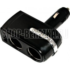 REXANT (16-0238) Разветвитель автоприкуривателя 2 гнезда 1хUSB (5 V 1000 mA) REXANT