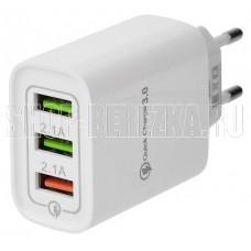 REXANT (16-0277) Сетевое зарядное устройство для iPhone/iPad REXANT 3 x USB, 5V, 3 А + 1 А + 1 А, белое