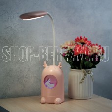 REXANT (609-004) розовый Светильник настольный Click Lite с ночником на основании, LED, 6 Вт, 4000 К