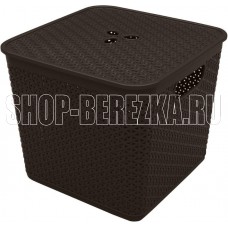 KEEPLEX KL130511011 Rattan для хранения со съемной крышкой 21л квадратная 30х30х28см темный каштан