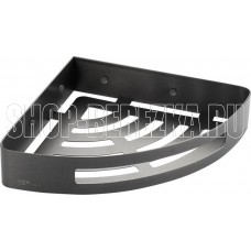 GFMARK 78360 Полочка 22 см одинарная угловая овальная, литая, ГРАФИТ, из нержавеющей стали марки SUS 304