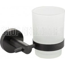 GFMARK 78005 Стакан стеклянный с креплением к стене ГРАФИТ
