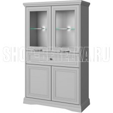 АНРЭКС VALENCIA Шкаф с витриной 2V2D1S. Цвет СЕРЫЙ (3 уп)