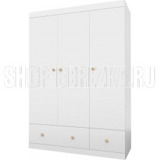 POLINI Шкаф трехсекционный Polini kids Fun 1360, белый (4кор)