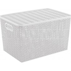 VIOLET Вязь 14л с крышкой белая 533106