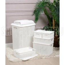 VIOLET Вязь 7,5л с крышкой белая 532106