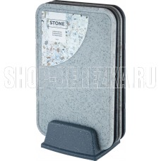 PLAST TEAM PT177512026 Stone на подставке темный камень (4 предмета)