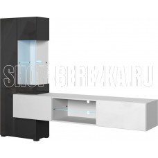 НК-МЕБЕЛЬ POINT ТИП-70 гостиная Белый/Чёрный глянец 71774993 (2 кор.)