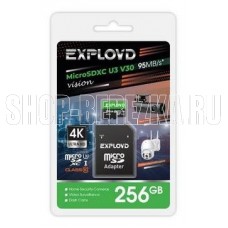 EXPLOYD MicroSDXC 256GB Class 10 (U3) V30 Vision + адаптер SD 95 MB/s [EX256GCSDXC10-U3-V30]